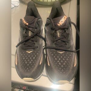 Hoka Black and Rose Gold Athletic Shoes women’s size 8.5